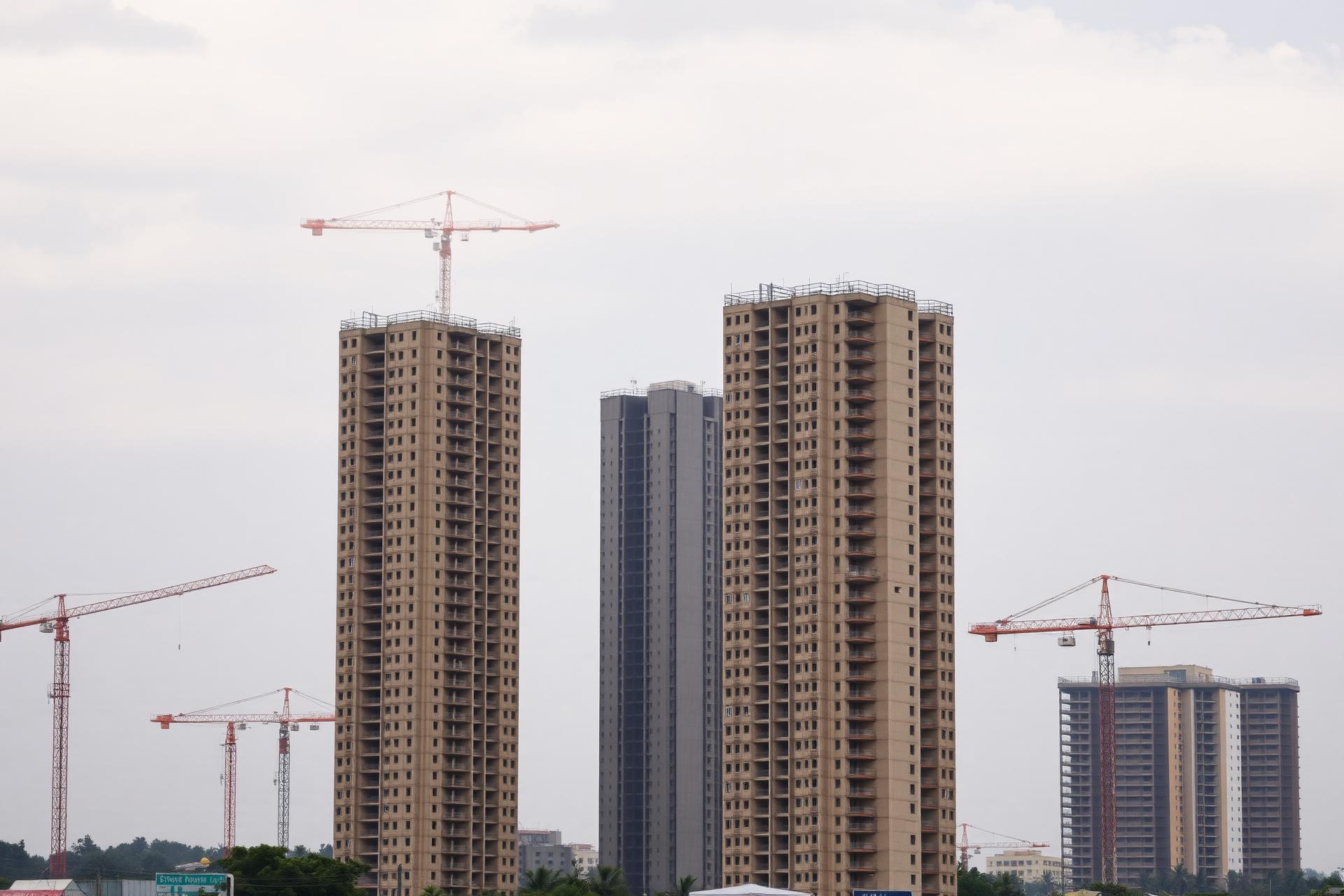 Three completed concrete residential towers in Nairobi